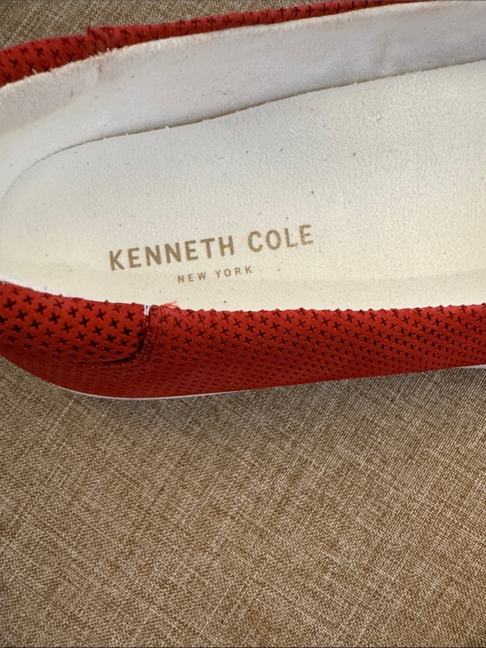 Kenneth Cole Coral Orange Mesh‎ Slip-On Flats SZ 8.5 - Picture 2 of 5
